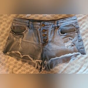 Billabong Light Blue Distressed Jean Shorts
